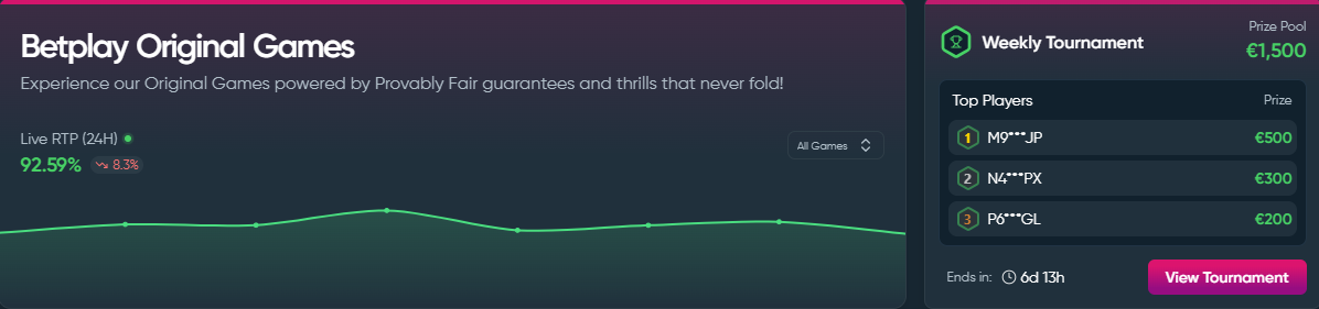 Originale Spiele bei Betplay